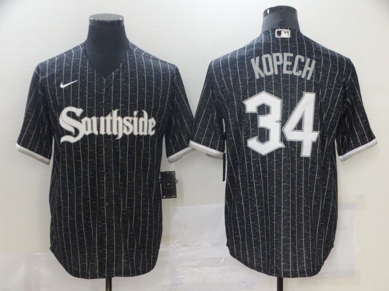 Men Chicago White Sox #34 Kopech City Edition Black Game Nike 2021 MLB Jerseys->cincinnati bengals->NFL Jersey